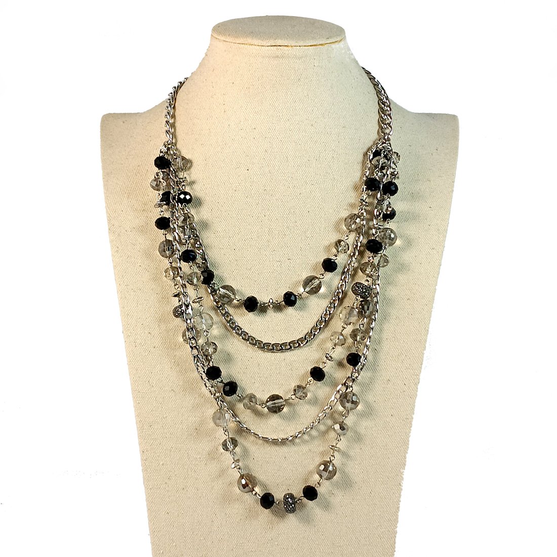 A SUPERB VINTAGE MULTI STRAND CRYSTAL NECKLACE 22": THE SUPERB NECKLACE STARTS AT 22" FOR THE SHORTEST STRAND. IT IS BEAUTIFULLY CONSTRUCTED. IT IS SIGNED. STANDS ARE FOR DISPLAY ONLY, NOT INCLUDED UNLESS OTHERWISE STATED. PROPERTY OF A FLORIDACOLLECTO