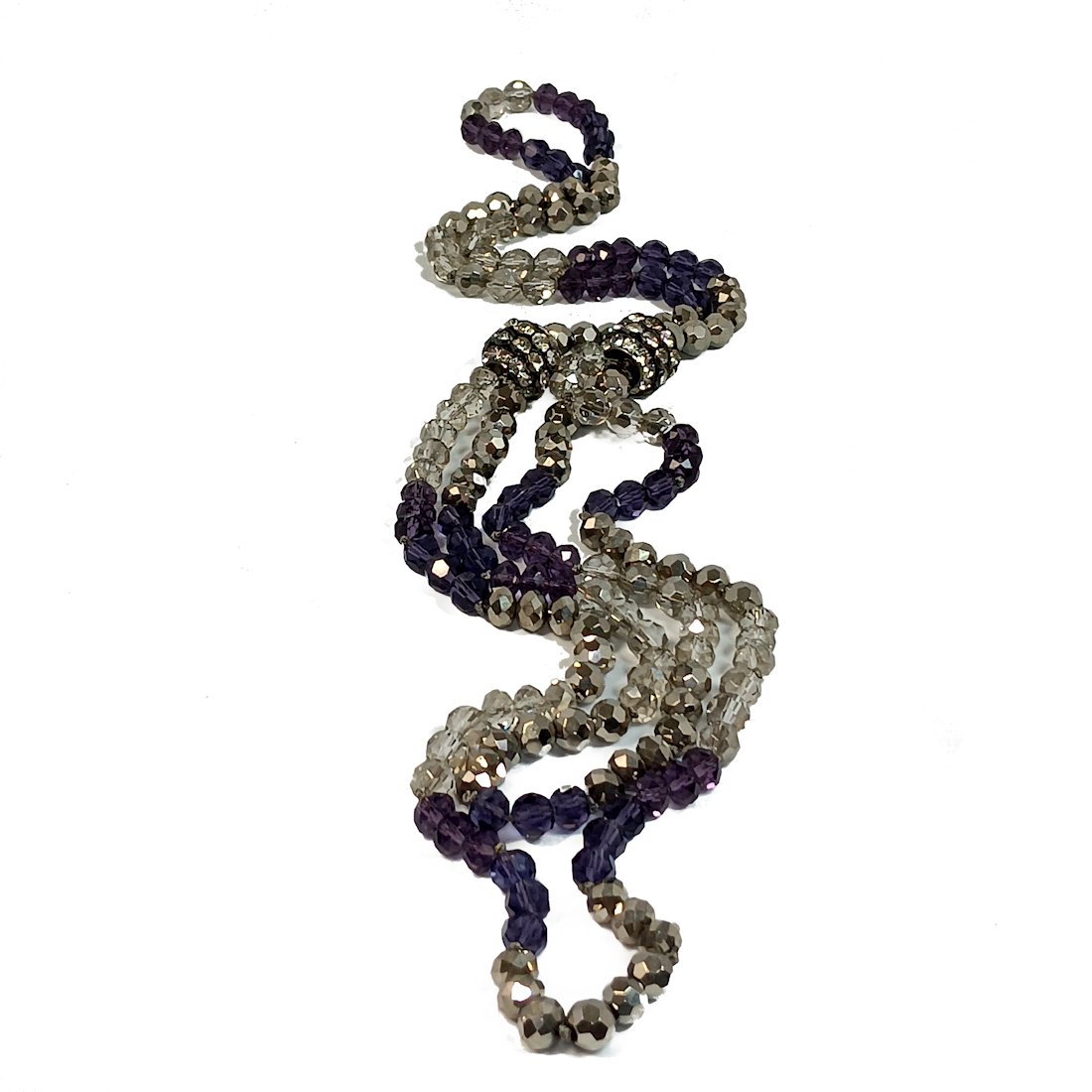 A WONDERFUL VINTAGE CRYSTAL AND AMETHYST NECKLACE 32" (1 of 4)