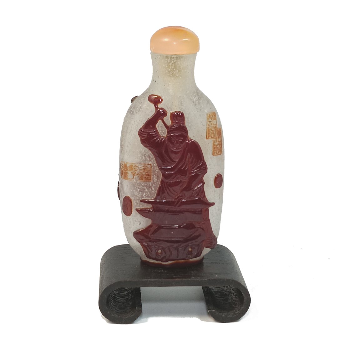 ANTIQUE CHINESE PEKING GLASS SNUFF BOTTLE 19TH C (1 of 9)