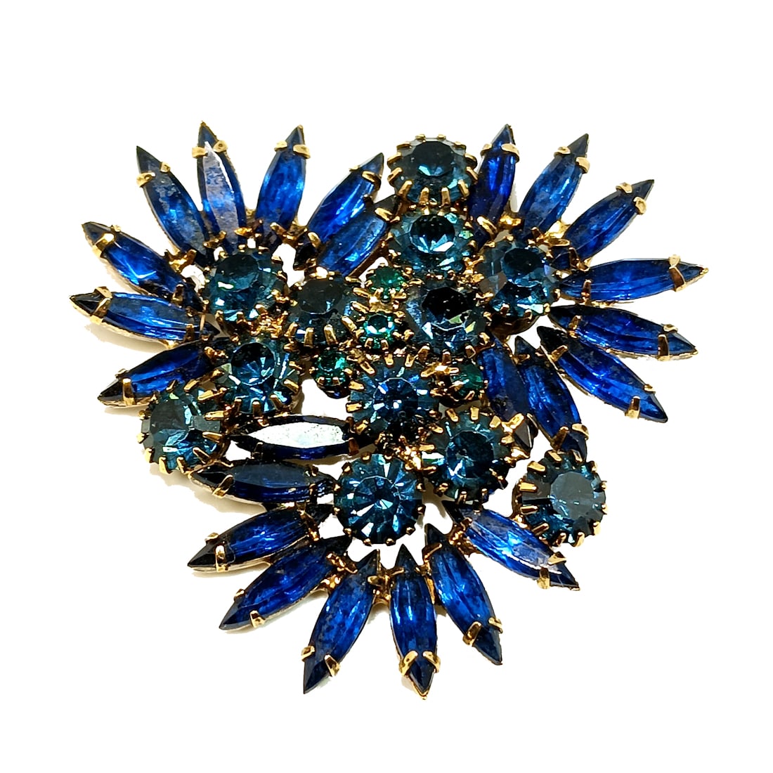 A FABULOUS LARGE 2'4" VINTAGE BROOCH JULIANA MONTANA SAPPHIRE BLUE (1 of 4)
