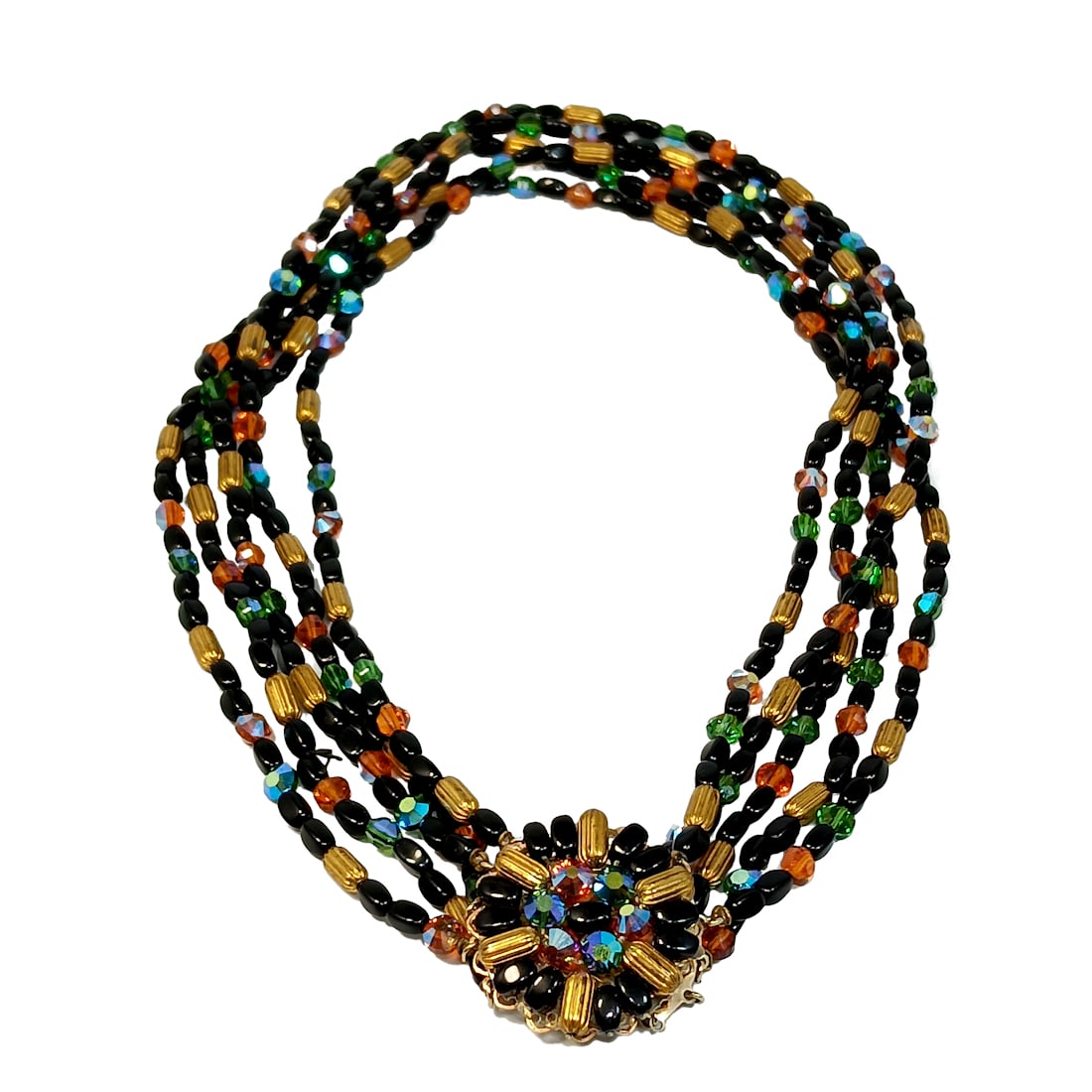 A STUNNING HIGH-END MID-CENTURY VINTAGE STATEMENT NECKLACE (1 of 4)