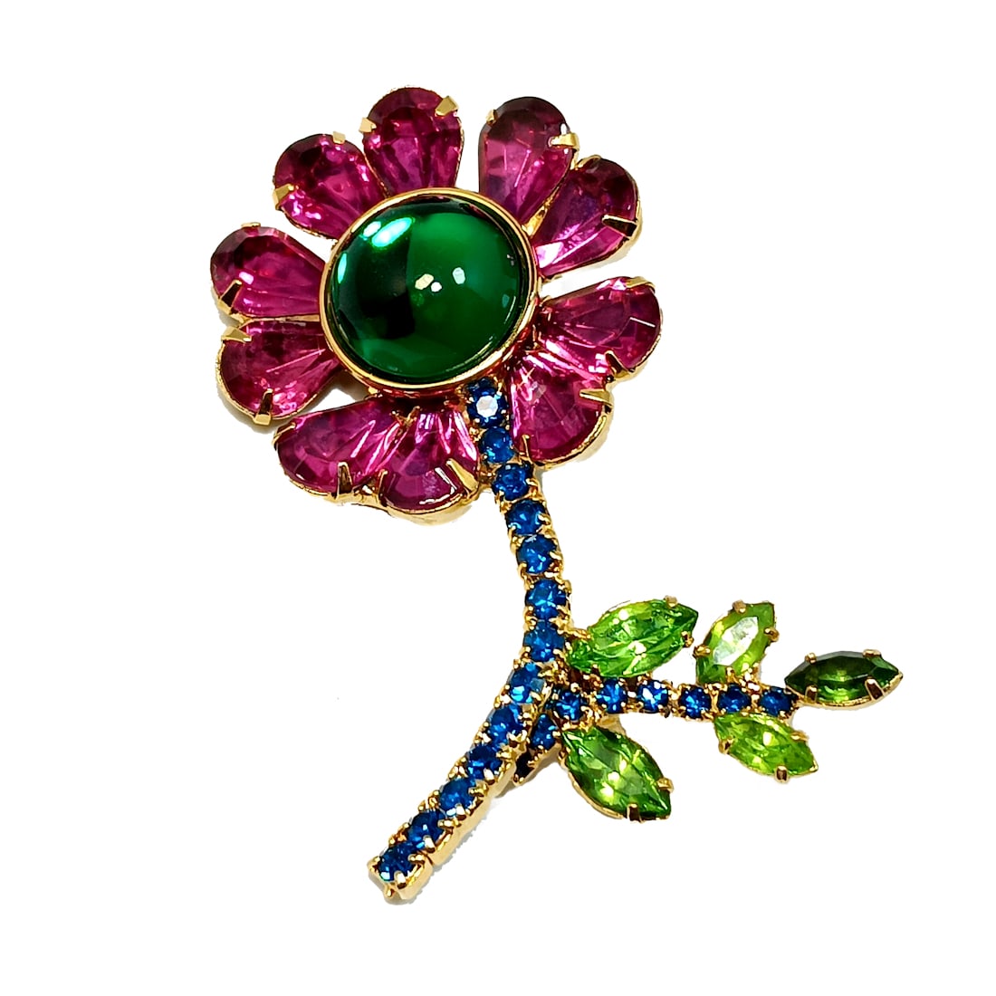 A STUNNING VINTAGE RHINESTONE BROOCH FLORAL (1 of 3)