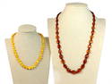 2 BEAUTIFUL AMBER NECKLACES 36 GR TOTAL 16" / 24"