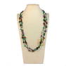 A STUNNING 30" LONG NAVAJO NECKLACE MALACHITE AMETHYST TIGER'S EYE