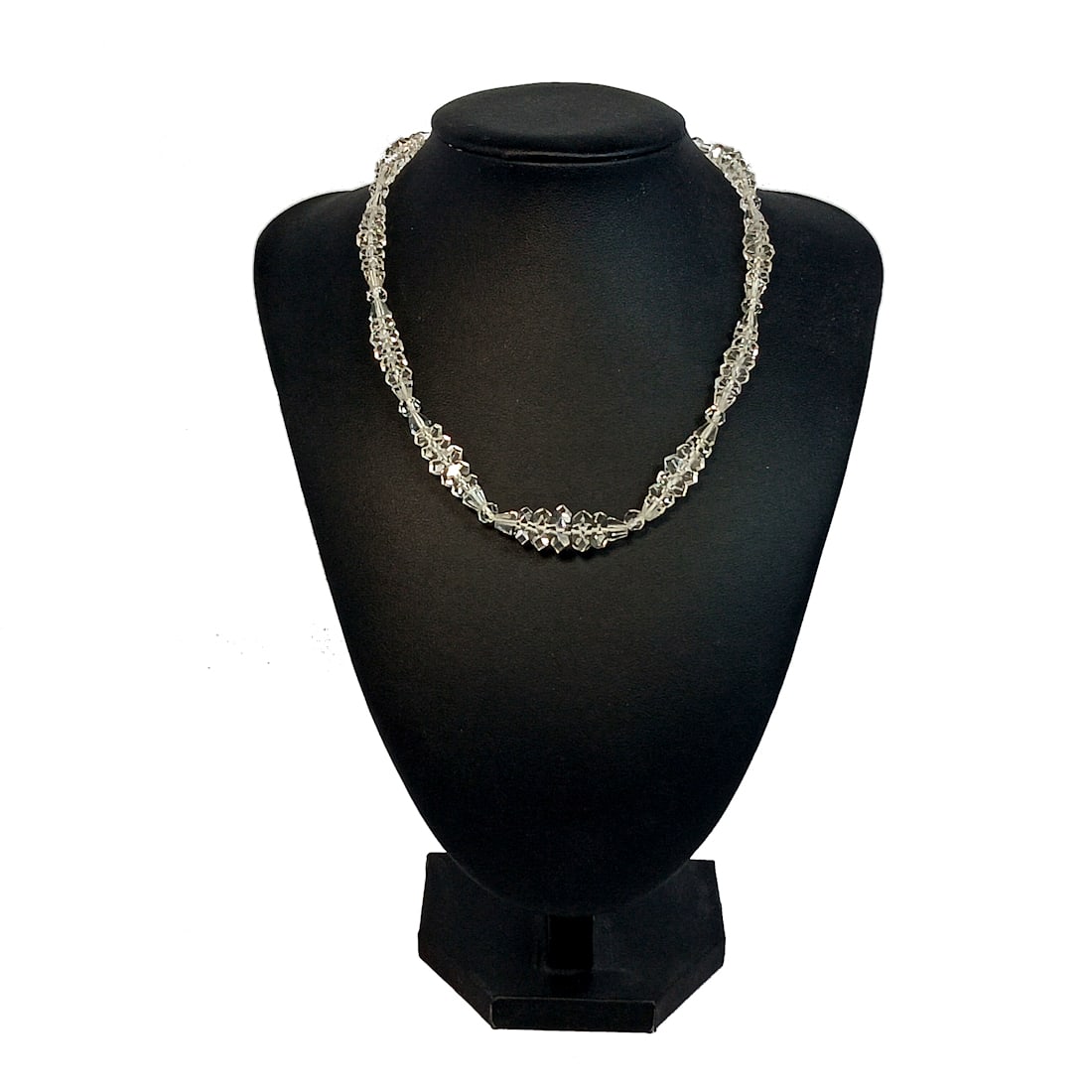 FINE ANTIQUE ART DECO FACETED ROCK CRYSTAL NECKLACE  15.5"    25.5 GRAMS (1 of 4)