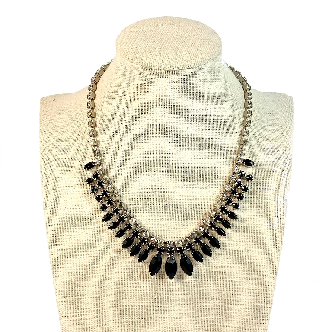 A FINE VINTAGE NECKLACE SIGNED JOSEPH WARNER RHINESTONE PRONG SET (1 of 5)