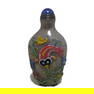 SUPERB ENAMELED CHINESE PEKING GLASS SNUFF BOTTLE LOTUS CARP QIANLONG SEAL