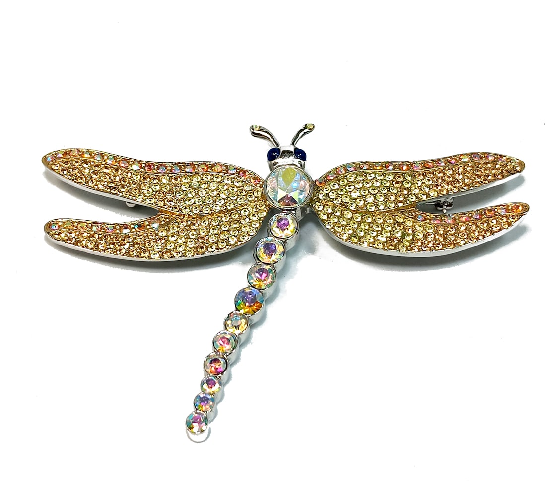 HUGE VINTAGE DRAGONFLY BROOCH 3.75" WIDE, BY CAROLEE LIMITED EDITION 1999 (1 of 3)