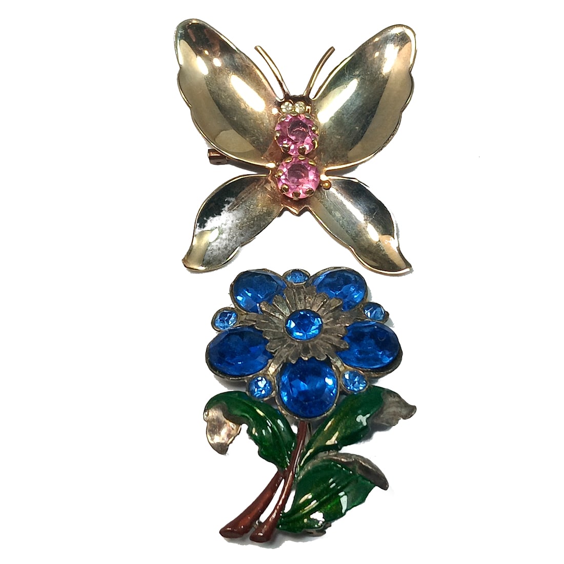 A LOT OF TWO VINTAGE RHINESTONE BROOCHES MID CENTURY (1 of 3)