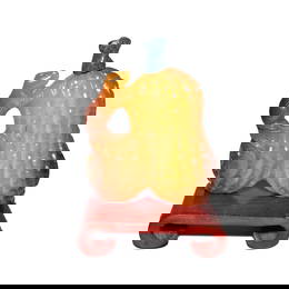 ANTIQUE CHINESE CARVED AGATE SNUFF BOTTLE GOURD SQUIRREL 18-19C