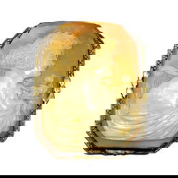 A SUPERB LARGE ANTIQUE SHELL CAMEO BROOCH PENDANT 2" STERLING