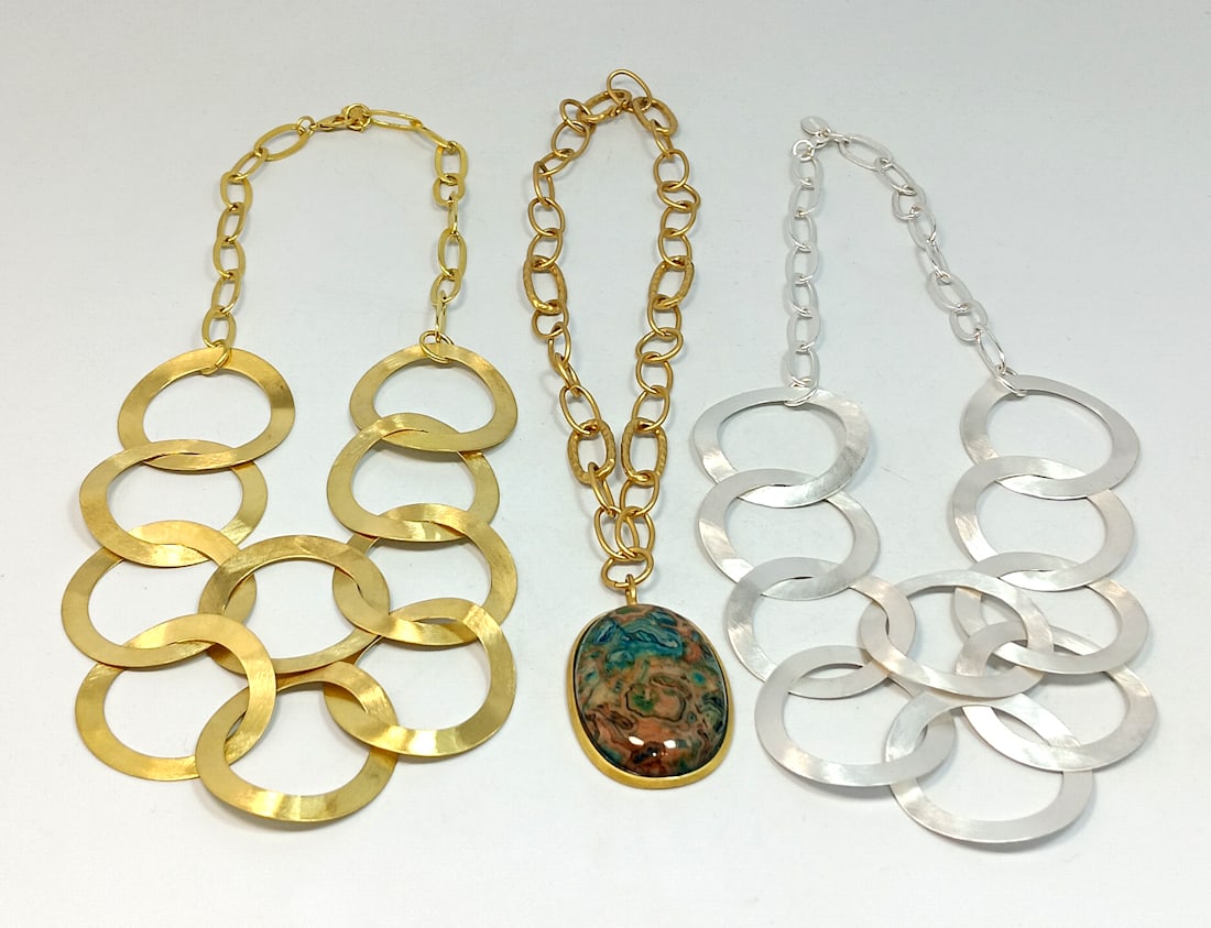 A LOT OF 3 STUNNING NECKLACES BY DESIGNER SHEILA FAJL 16-17" LONG (1 of 4)