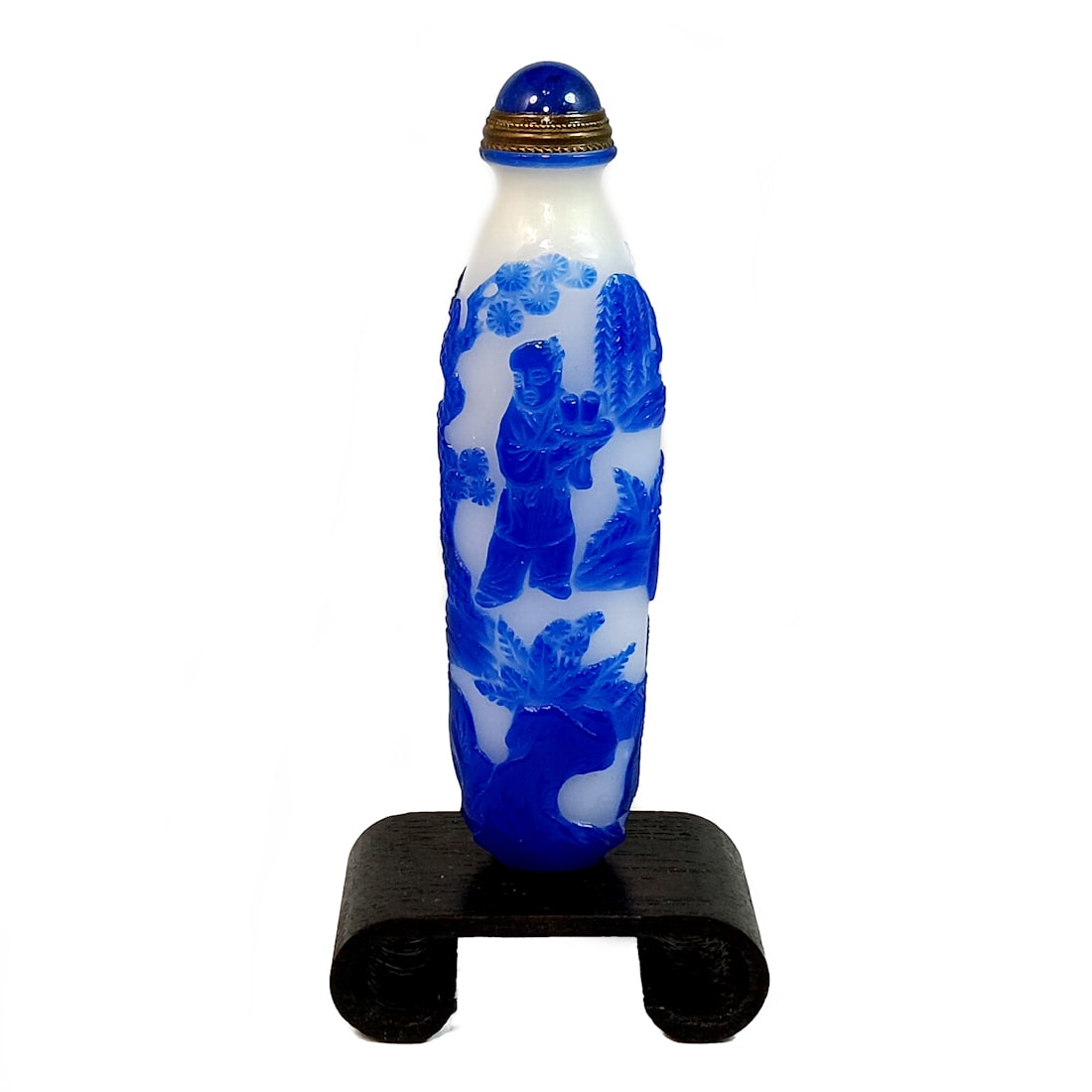 CHINESE PEKING GLASS SNUFF BOTTLE FIGURES SCENES (1 of 8)