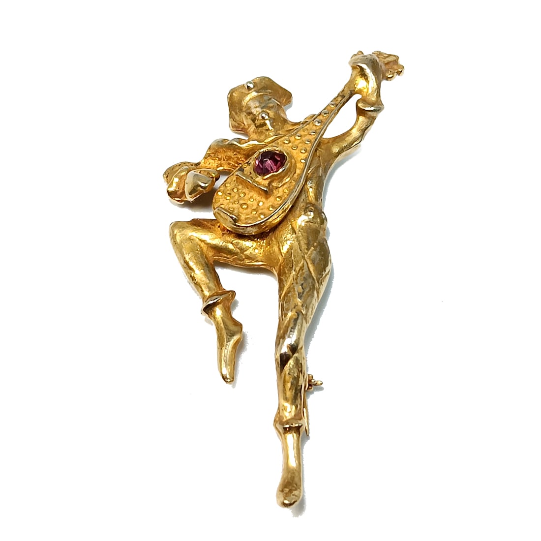 A  MID-CENTURY 3" FIGURAL TROUBADOUR VINTAGE BROOCH (1 of 3)