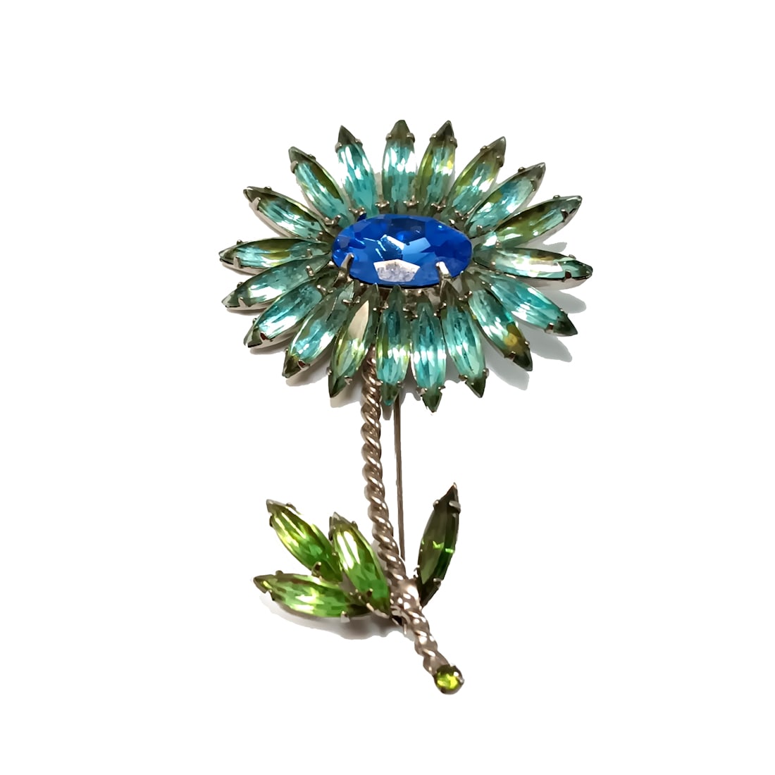 A  BEAUTIFUL MID-CENTURY 3"  WEISS FLOWER VINTAGE BROOCH (1 of 4)