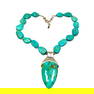 A BEAUTIFUL LARGE TURQUOISE AND STERLING SILVER NECKLACE BY BARSE