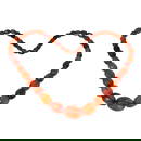 A FINE ANTIQUE NATURAL FACETED BALTIC AMBER NECKLACE 26" 46 GRAMS