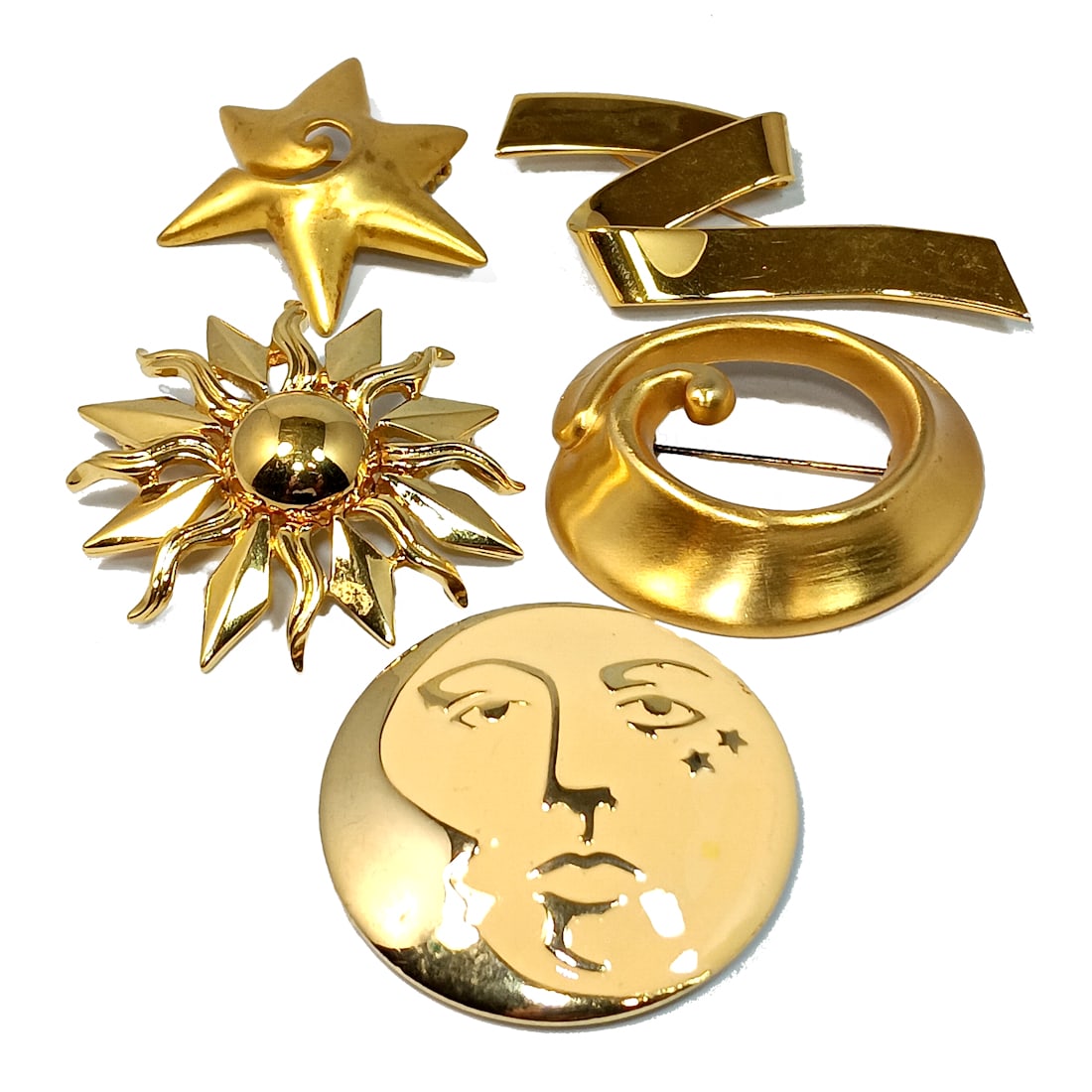 A LOT OF 5 STUNNING VINTAGE BROOCHES INCLUDING ANNE KLEIN AND MONET (1 of 3)