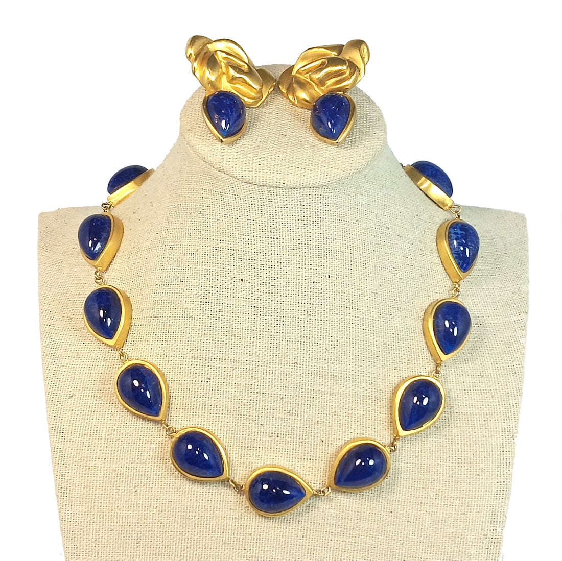 VINTAGE 1980'S HIGH END SIGNED DESIGNER FRENCH? NECKLACE  EARRINGS SET (1 of 5)