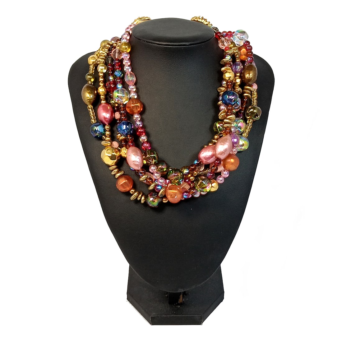 A FABULOUS HIGH-END MULTI STRAND MID-CENTURY VINTAGE STATEMENT NECKLACE (1 of 3)