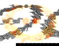 AN EARLY NATURAL CORAL NECKLACE AND EARRINGS FRANK HESS FOR HASKELL