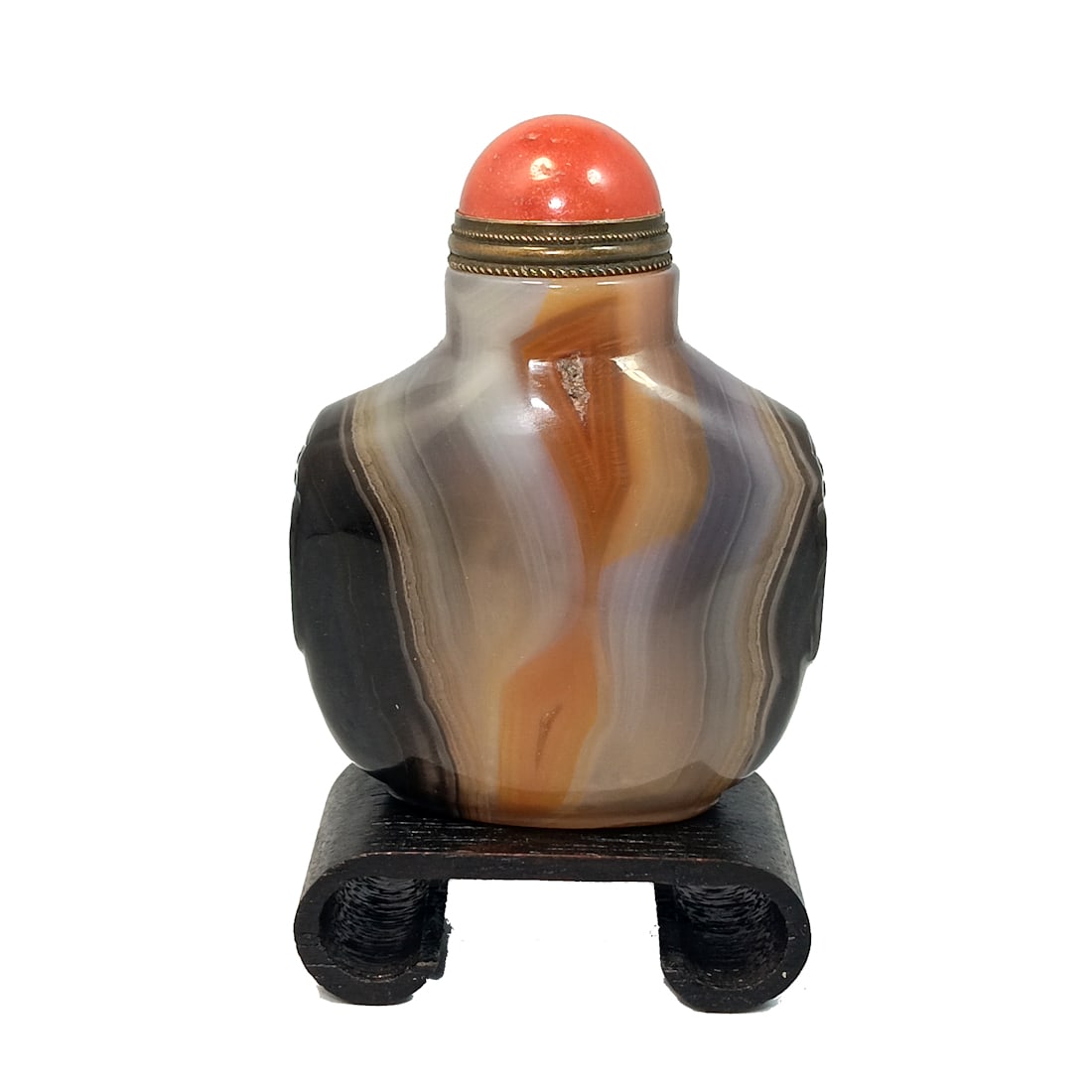 FINE CHINESE AGATE STONE SNUFF BOTTLE (1 of 9)