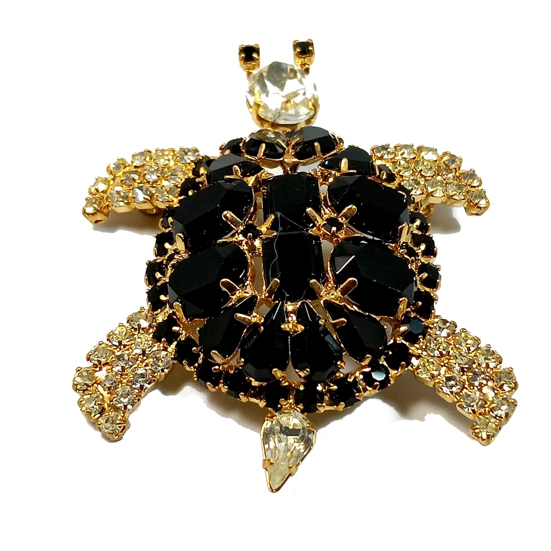 A GORGEOUS VINTAGE RHINESTONE TURTLE BROOCH JULIANA? (1 of 4)