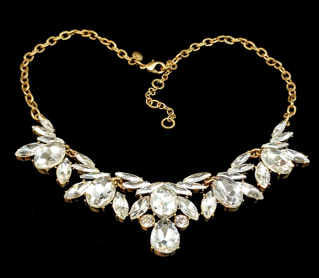 A BRILLIANT J. CREW NECKLACE LARGE RHINESTONES (1 of 3)