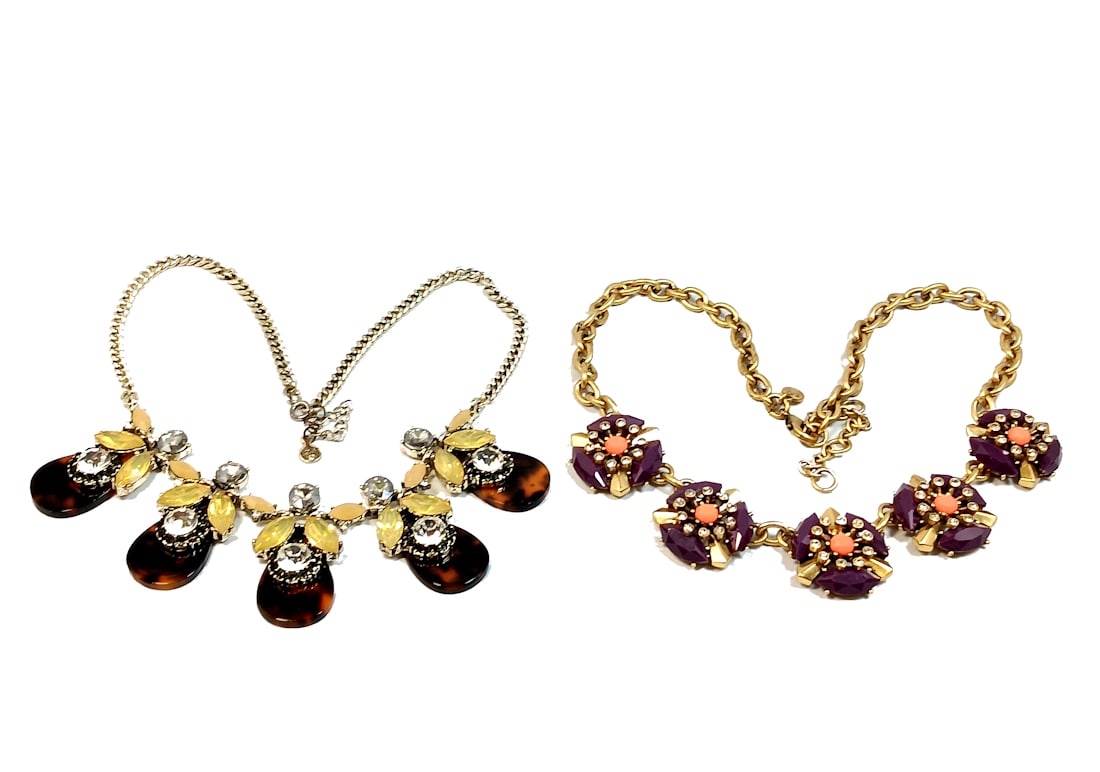 TWO SIGNED DESIGNER NECKLACE BY J. CREW AND LOFT (1 of 3)