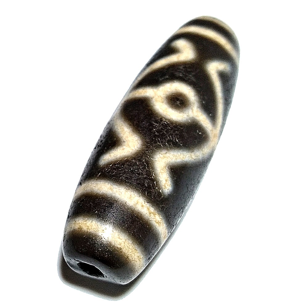 FINE  DZI AGATE BEAD SINO-TIBETAN 2 EYES 48MM (1 of 5)