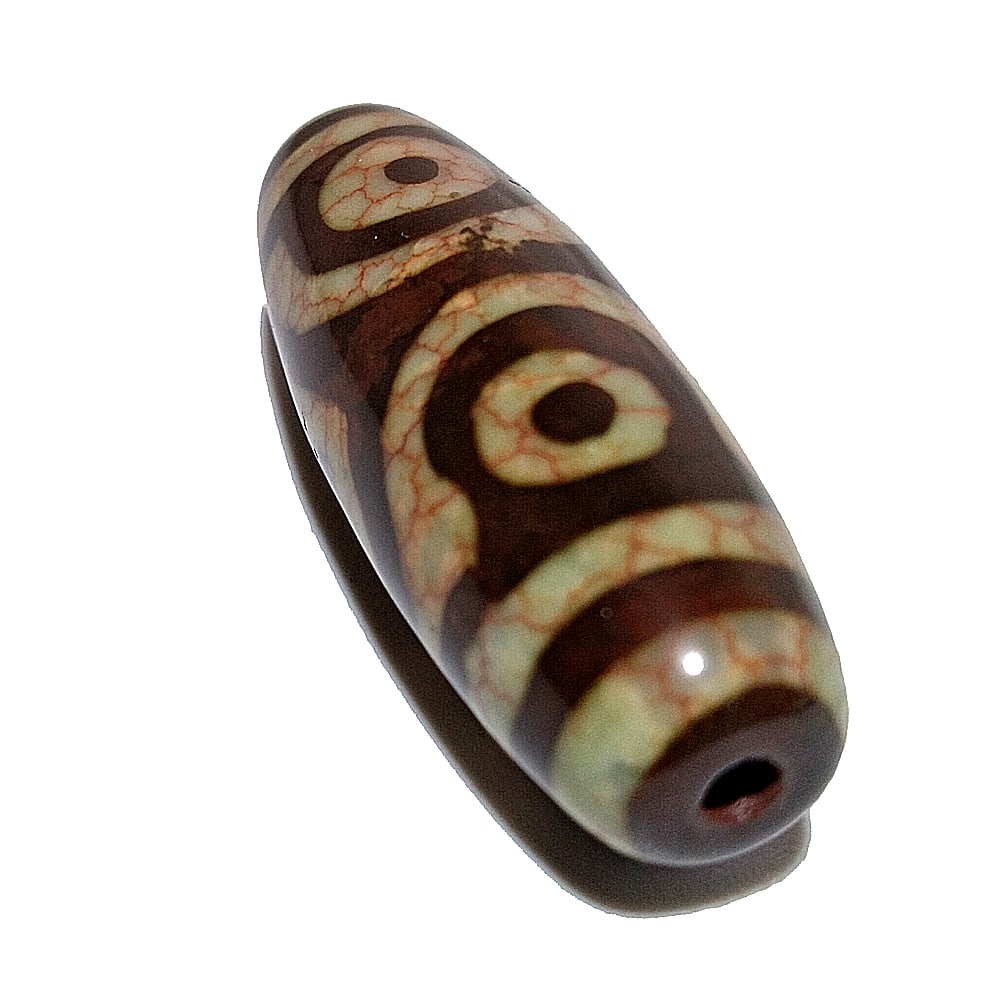 FINE SINO TIBEATAN AGTE DZI BEAD 3 EYE 40MM (1 of 4)