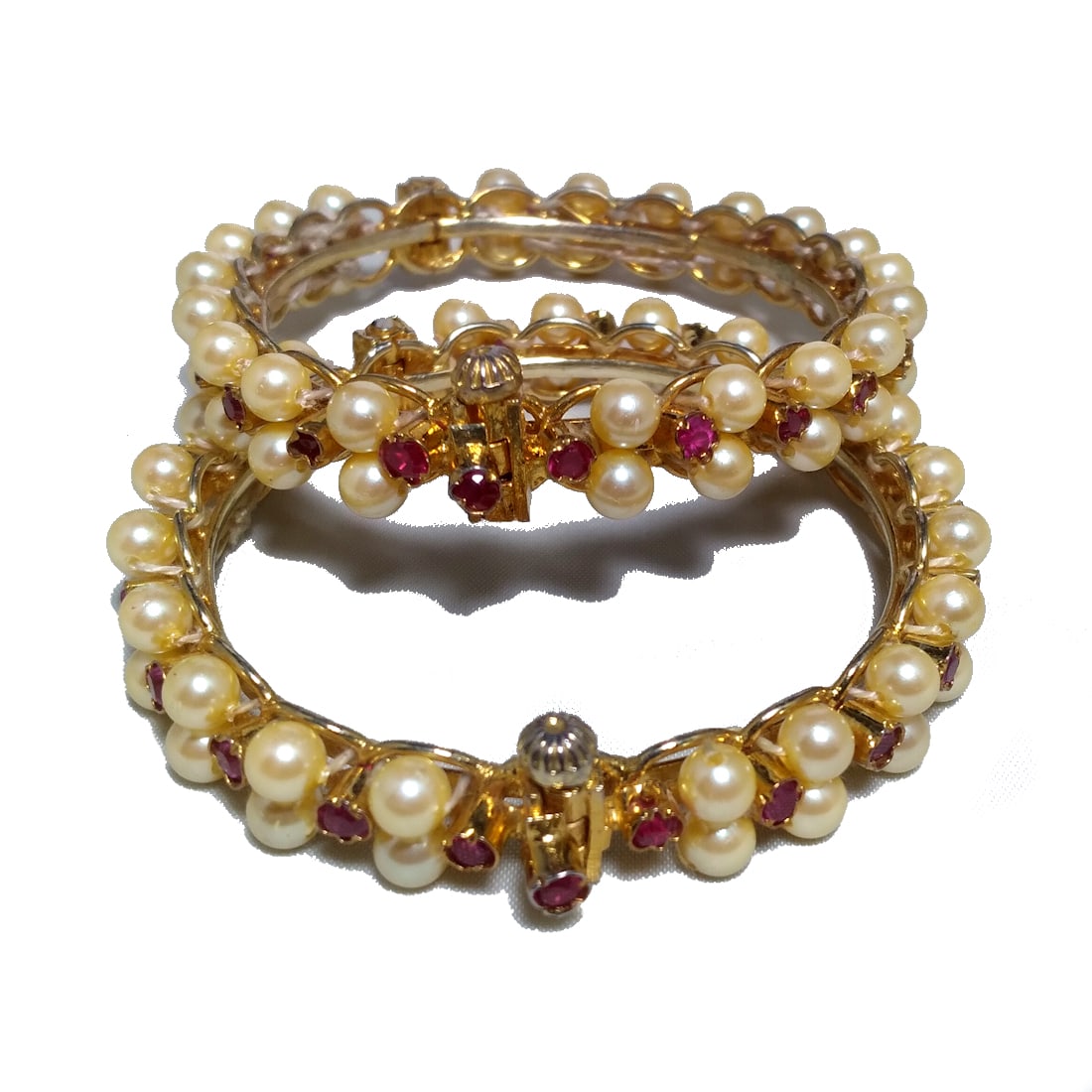 A PAIR OF INDIAN BRACELETS GENUINE RUBIES (1 of 5)