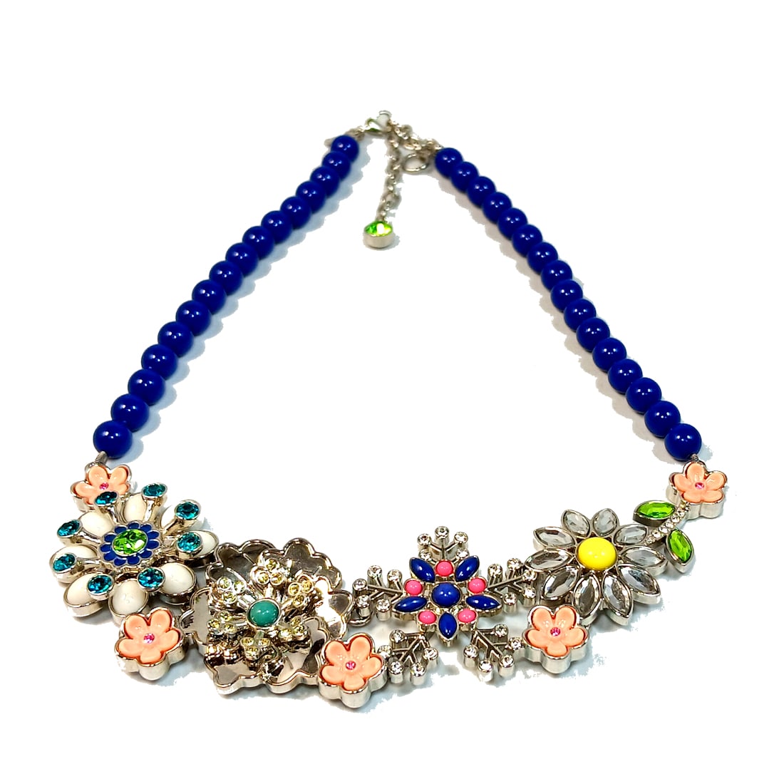 A WONDERFUL HIGH-END STATEMENT NECKLACE BY DESIGNER LIA SOPHIA: OFFERED HERE IS A WONDERFUL STATEMENT NECKLACE BY DESIGNER LIA SOPHIA. IT FEATURES BEAUTIFUL CONSTRUCTION AND QUALITY. THE WEARABLE LENGTH IS 16-18", ADJUSTABLE. ALL OUR STONES ARE TESTED WITH THE PRE