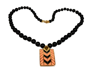 A FANTASTIC VINTAGE LARGE 30" NECKLACE BY ITALIAN DESIGNER VALENTINO