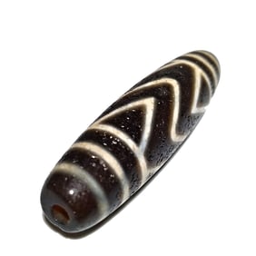 FINE SINO TIBETAN AGATE DZI BEAD WATER PATTERN 57MM