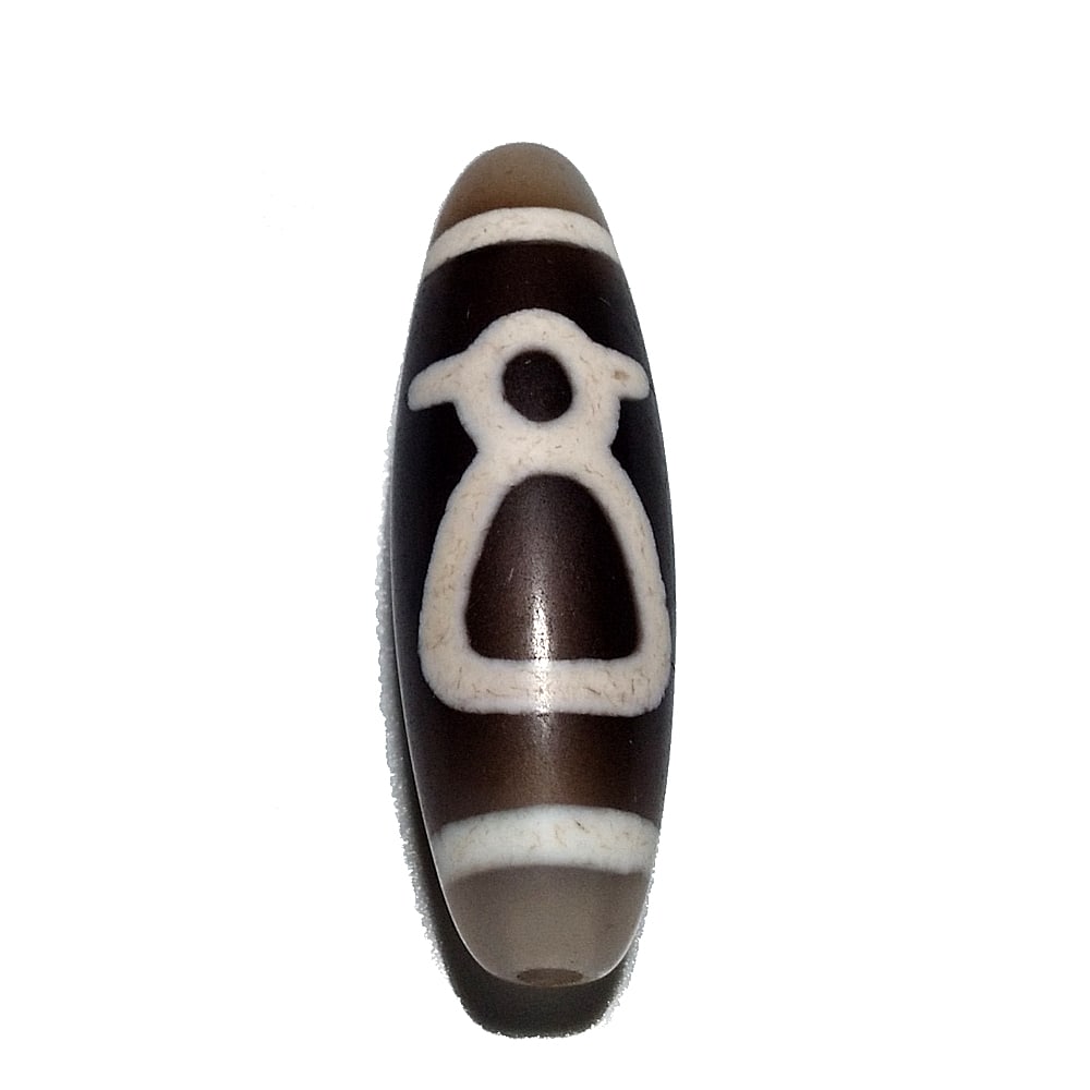 A FINE SINO TIBETAN AGATE DZI BEAD MONK PATTERN 38MM (1 of 4)