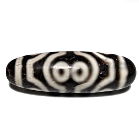 A FABULOUS TIBETAN AGATE DZI BEAD 38 MM  8 EYES