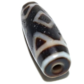 VERY RARE PATTERN TIBETAN 9 EYES  AGATE DZI BEAD 40MM