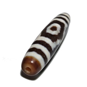 A BEAUTIFUL 3 EYES SINO TIBETAN AGATE DZI BEAD 52MM