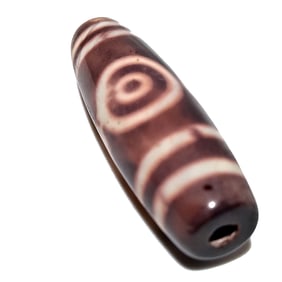 FINE SINO-TIBETAN AGATE DZI BEAD 3 EYES  40MM