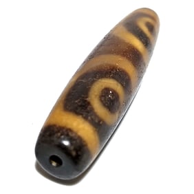 WONDERFUL  SINO TIBETAN AGATE DZI BEAD 58MM 3 EYES