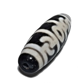 SINO TIBETAN AGATE DZI BEAD 3 EYE DRAGON CLAWS 37MM