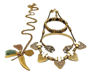 LOT OF SIGNED J. CREW JEWELRY 2 NECKLACES 2 BRACELETS