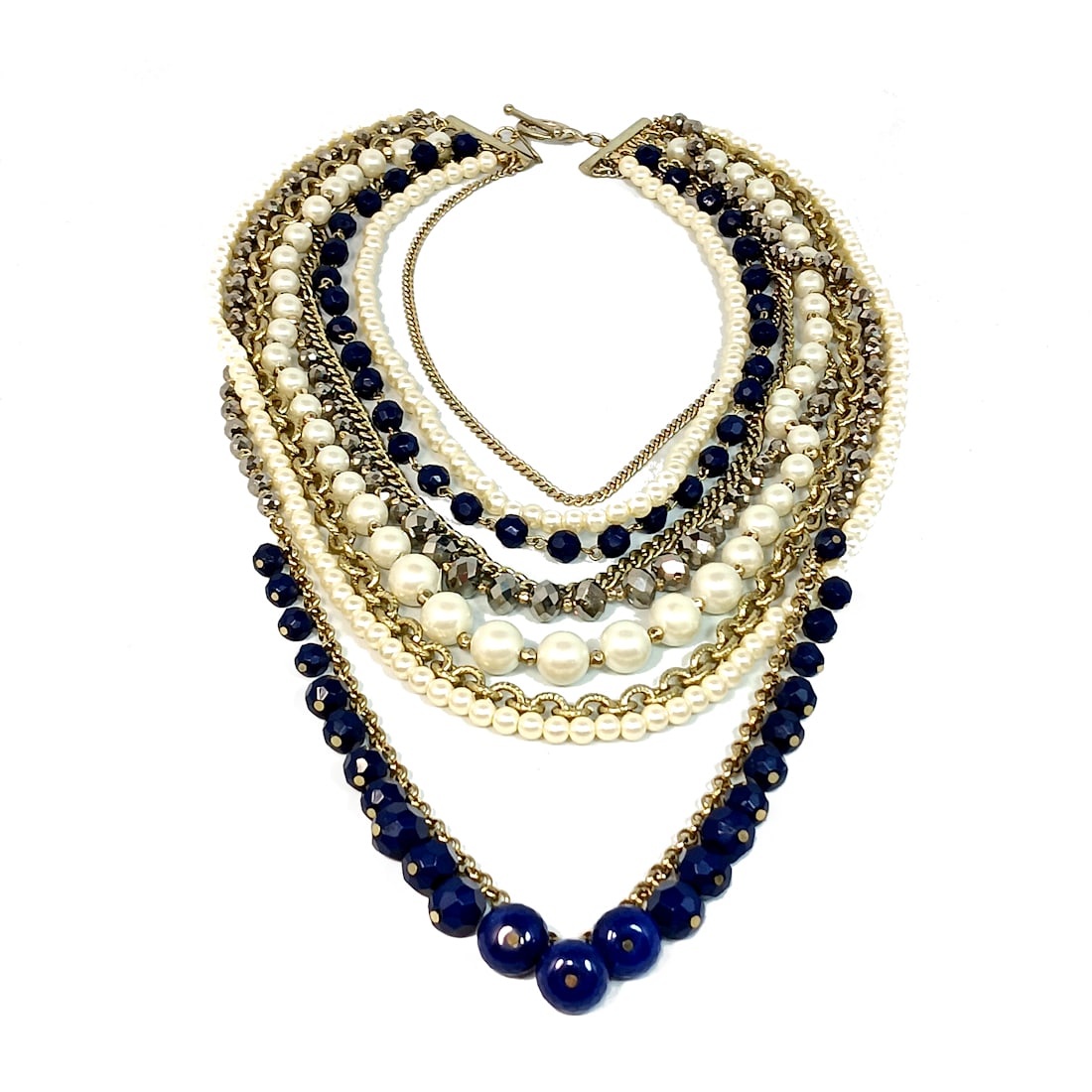 AN 8 STRANDS STATEMENT NECKLACE  BY ANN TAYLOR (1 of 3)