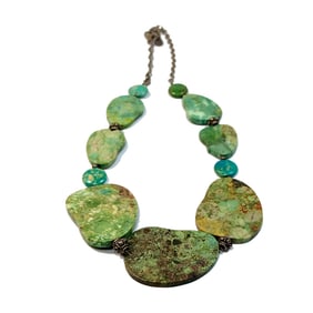 WONDERFUL SOUTHWESTERN NECKLACE STERLING TURQUOISE BY BARSE