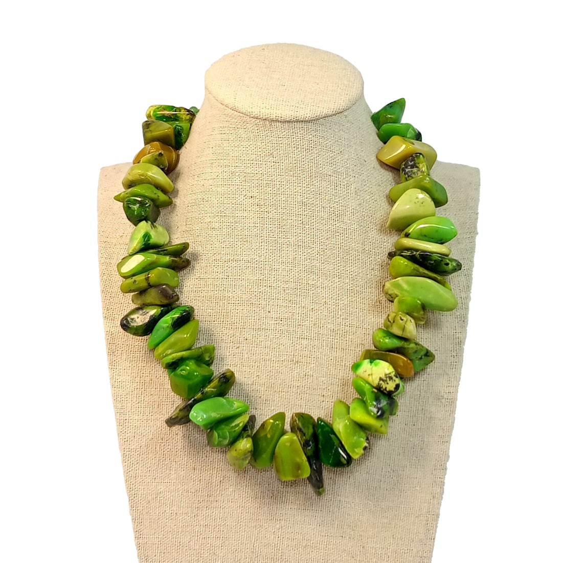 BEAUTIFUL SOUTHWESTERN LARGE GREEN TURQUOISE NECKLACE STERLING (1 of 3)