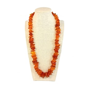 LARGE NATURAL BALTIC AMBER NECKLACE 91 GRAMS 24" LONG