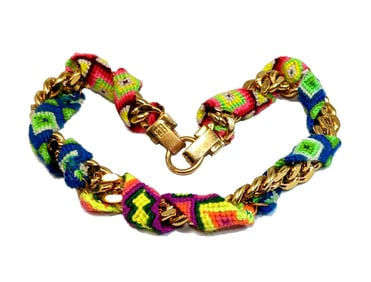 A VINTAGE ARTSY CHOKER  NECKLACE BY GIVENCHY PARIS 15.5" LONG