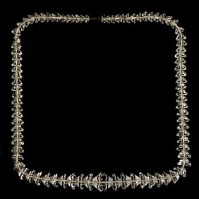 FINE ANTIQUE ART DECO FACETED NATURAL ROCK CRYSTAL NECKLACE 16"