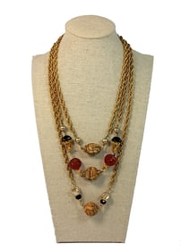 A RARE VINTAGE NECKLACE MIRIAM HASKELL NATURAL CARNELIAN JASPER
